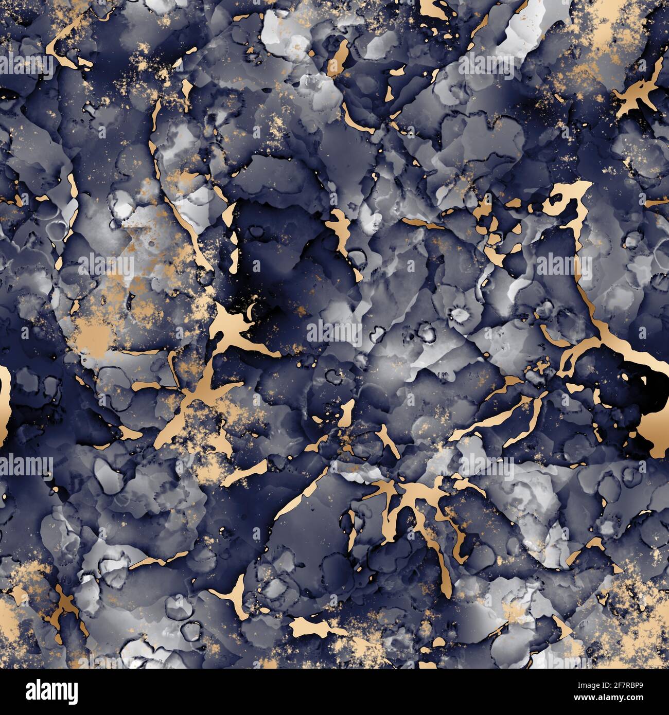 Seamless abstract alcohol ink art with gold leaf overlay Stock Photo ...