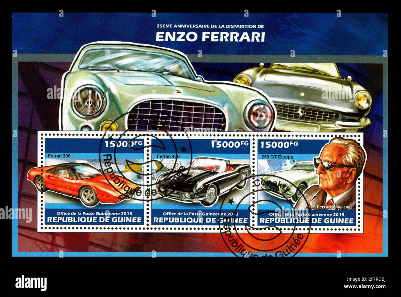 Stamp Print In Guinea Cars Ferrari Stock Photo Alamy