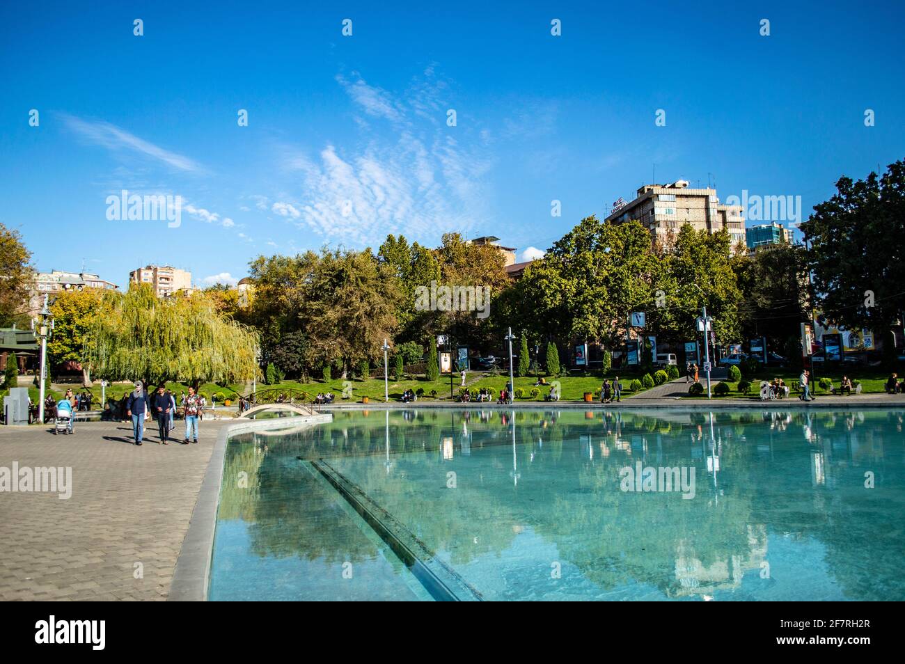 Yerevan, Armenia - October 31, 2019: The Swan Lake in Yerevan, Armenia Stock Photo