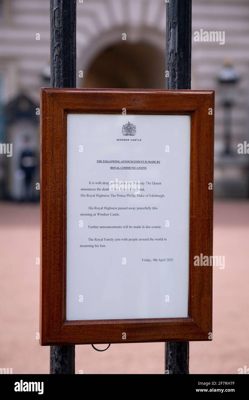 Following the announcement of the death at age 99 of Prince Phillip