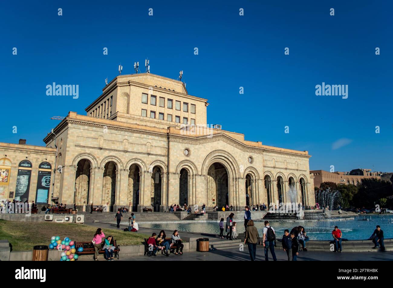 Yerevan, Armenia - October 31, 2019: History Museum and National Gallery of Armenia on Republic Square in Yerevan Stock Photo