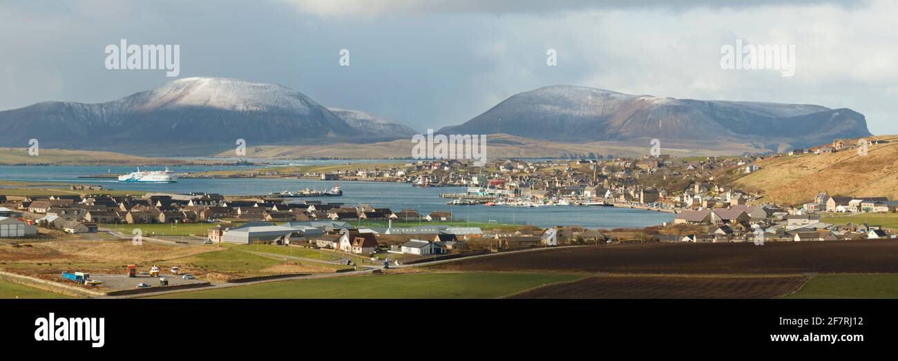 Northlink ferry arriving at Stromness, Orkney Isles Stock Photo