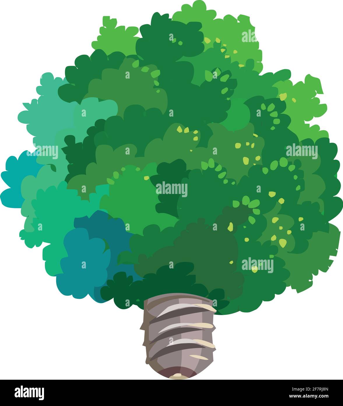 Tree bulb eco friendly illustration isolated on white bacgkround Stock Vector