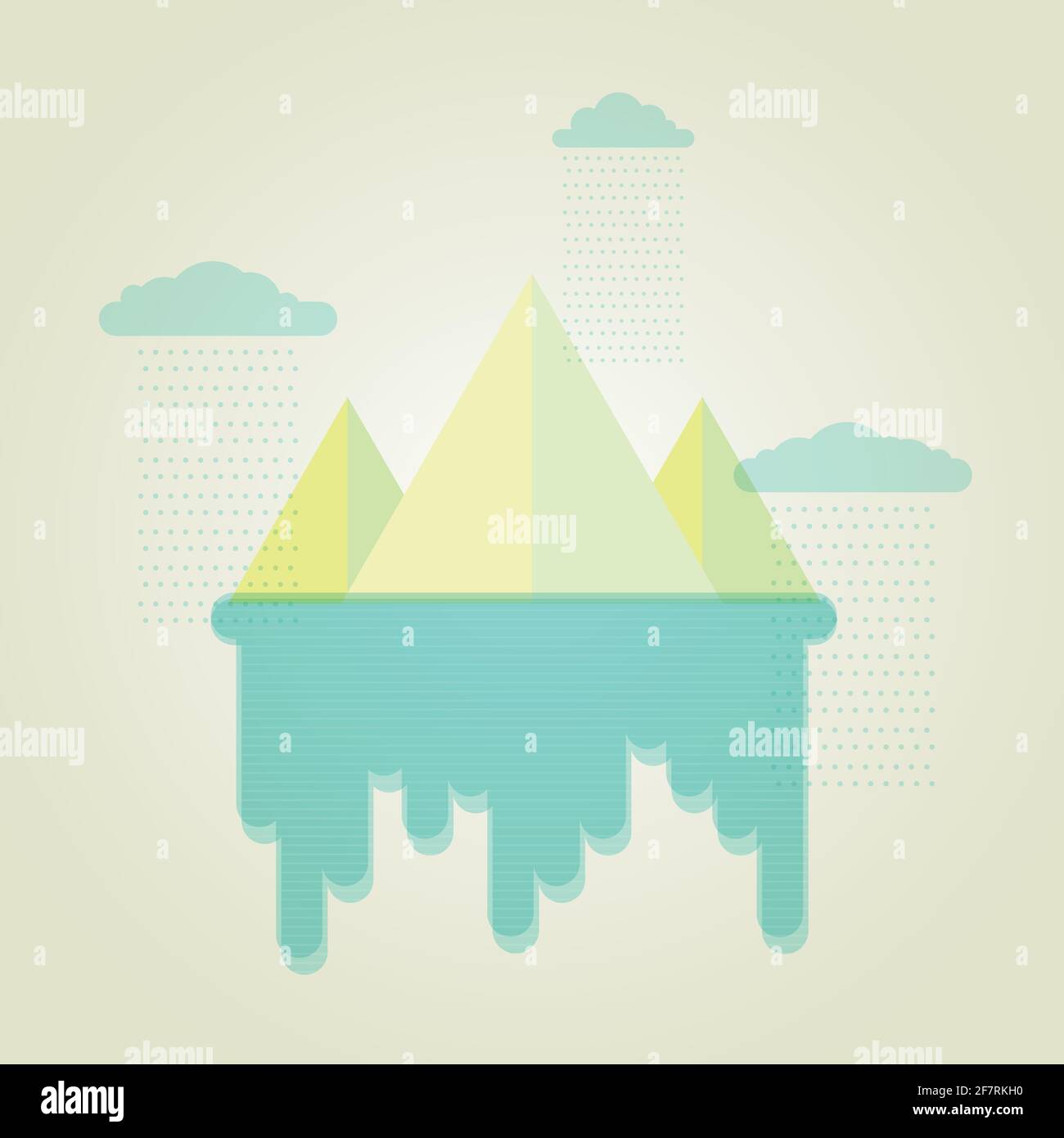 Minimal surrealist geometric landscape. Flat design, vector illustration Stock Vector