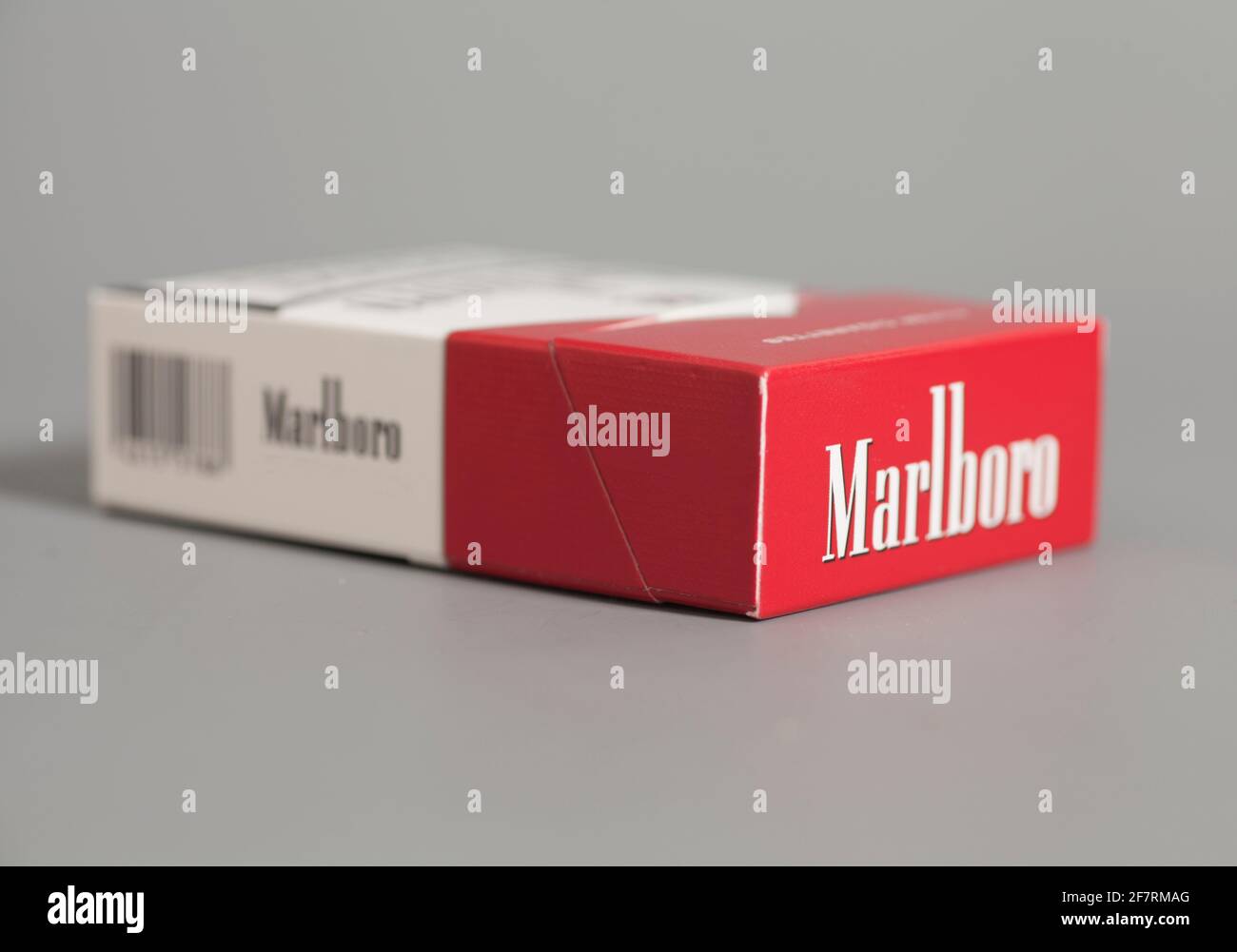 Moscow, Russia April 09,2021 Pack of Marlboro Cigarettes Stock Photo
