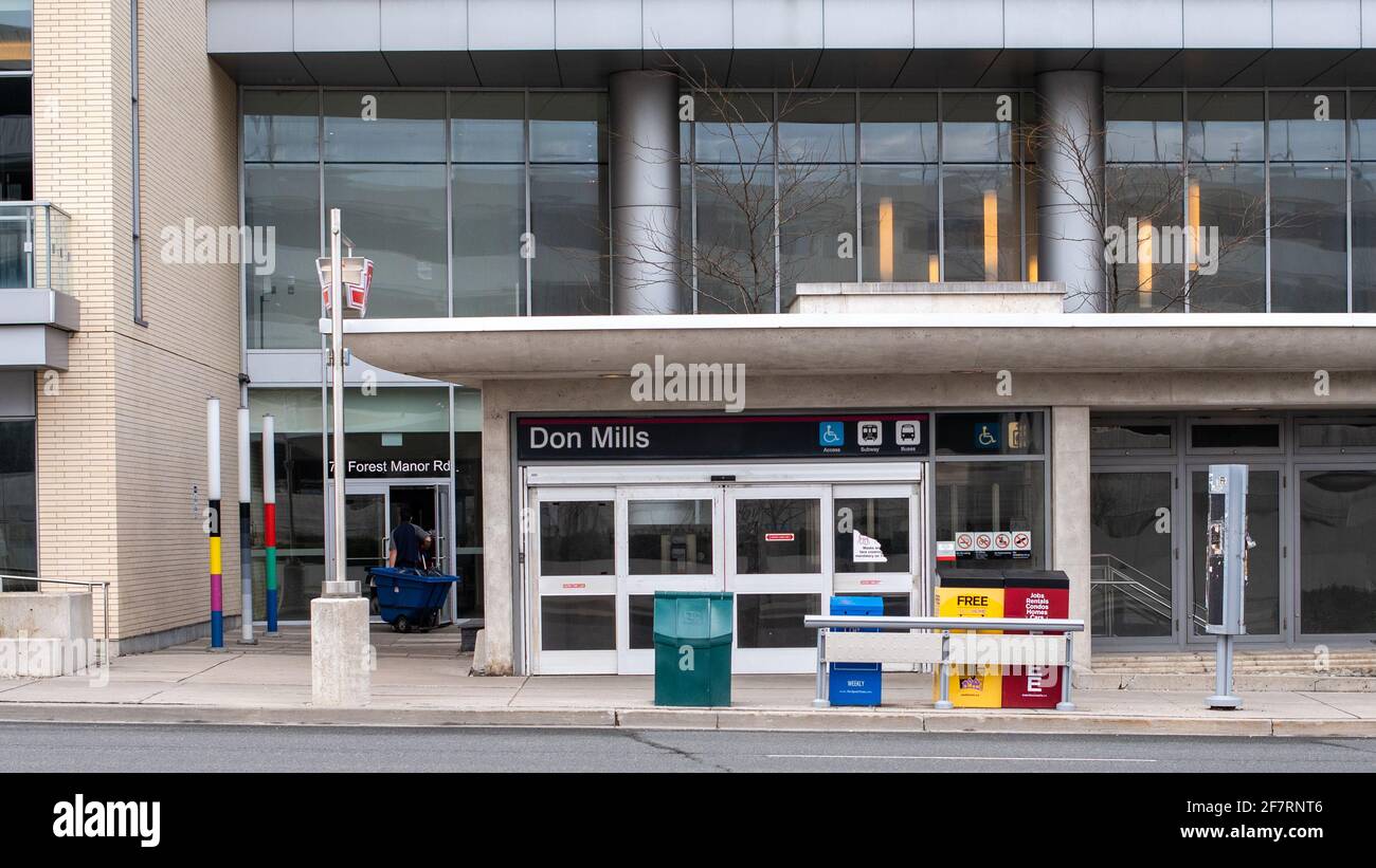 Entrance to the Don Mills subway station. The station belongs to the  Toronto Transit Commission in Toronto, Canada Stock Photo - Alamy