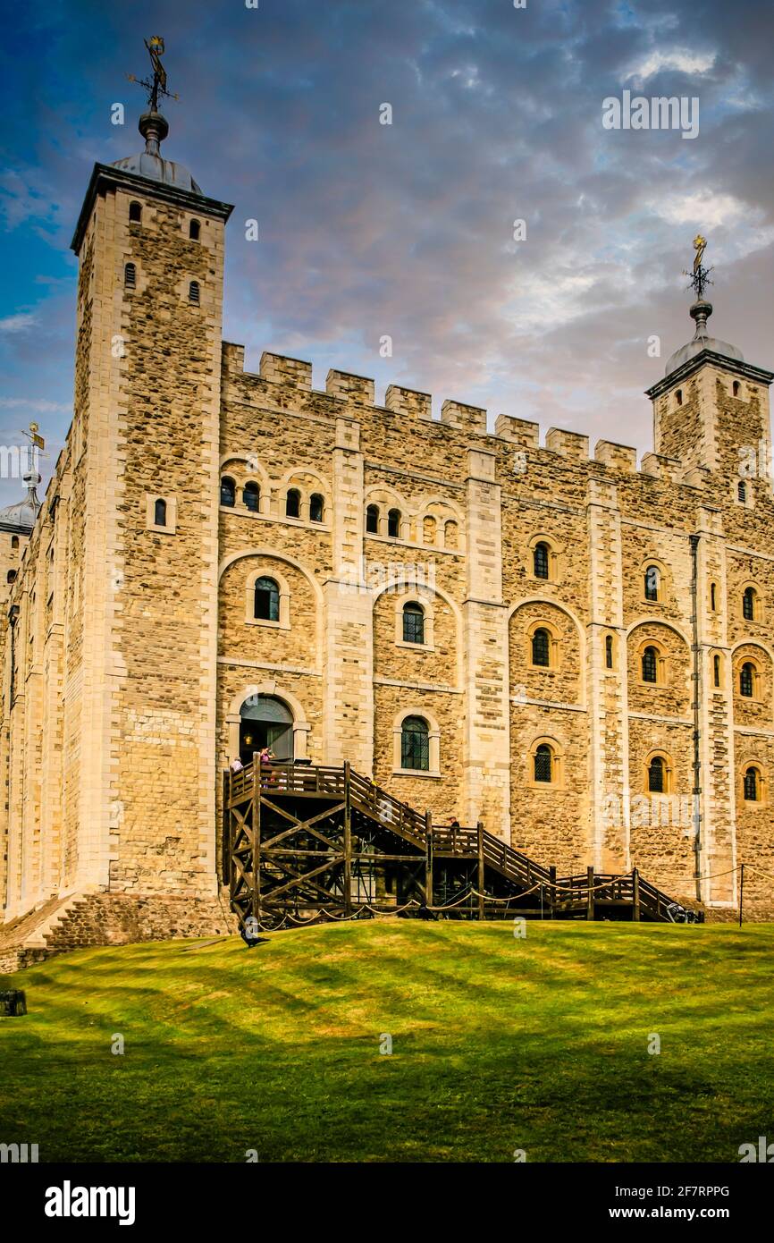 The White Tower in the Tower of London complex Stock Photo