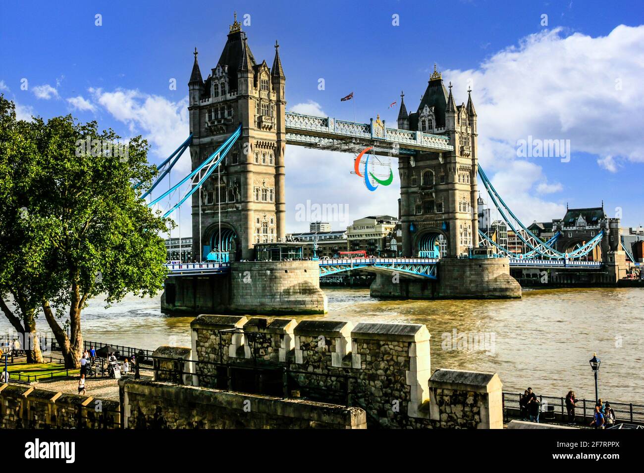 Tower Bridge by Pugin over the River Thames in London Stock Photo