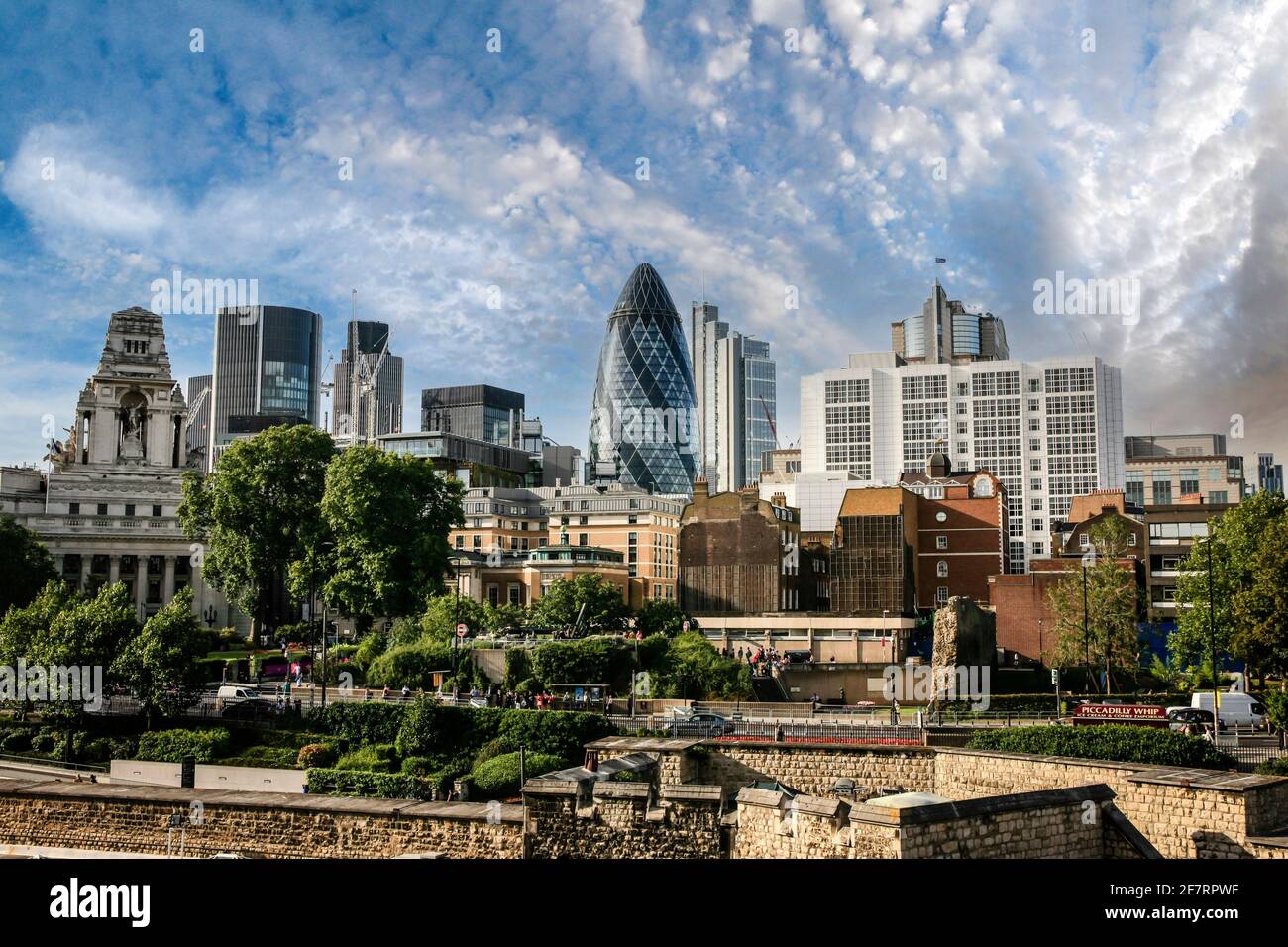 View of the Finacial district of the City of London with the Gerkin building Stock Photo