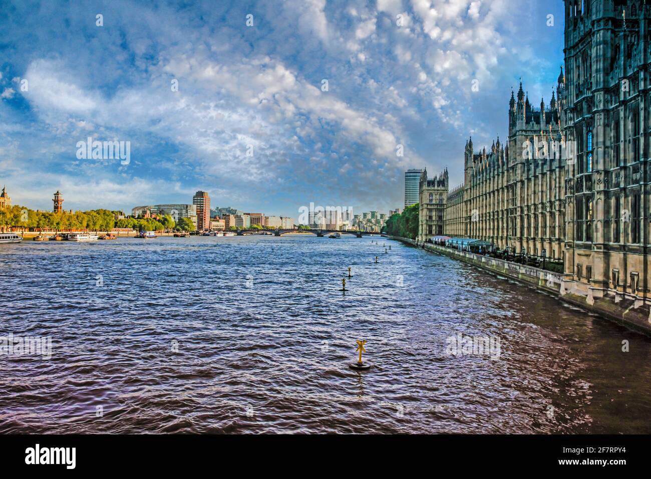 The Palace of Westminster aka Houses of Parliament by Pugin in London UK Stock Photo