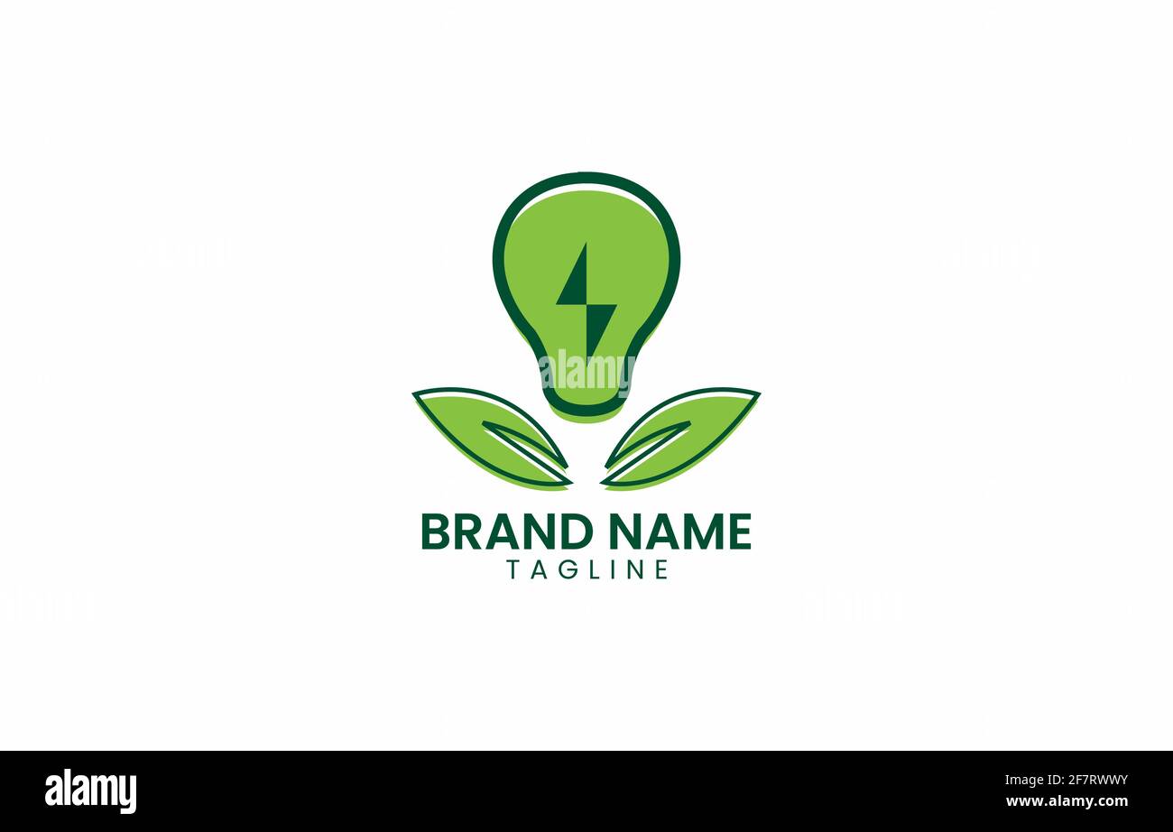 Green Energy Leaf Bulb Logo Vector Design Template suitable for nature ...