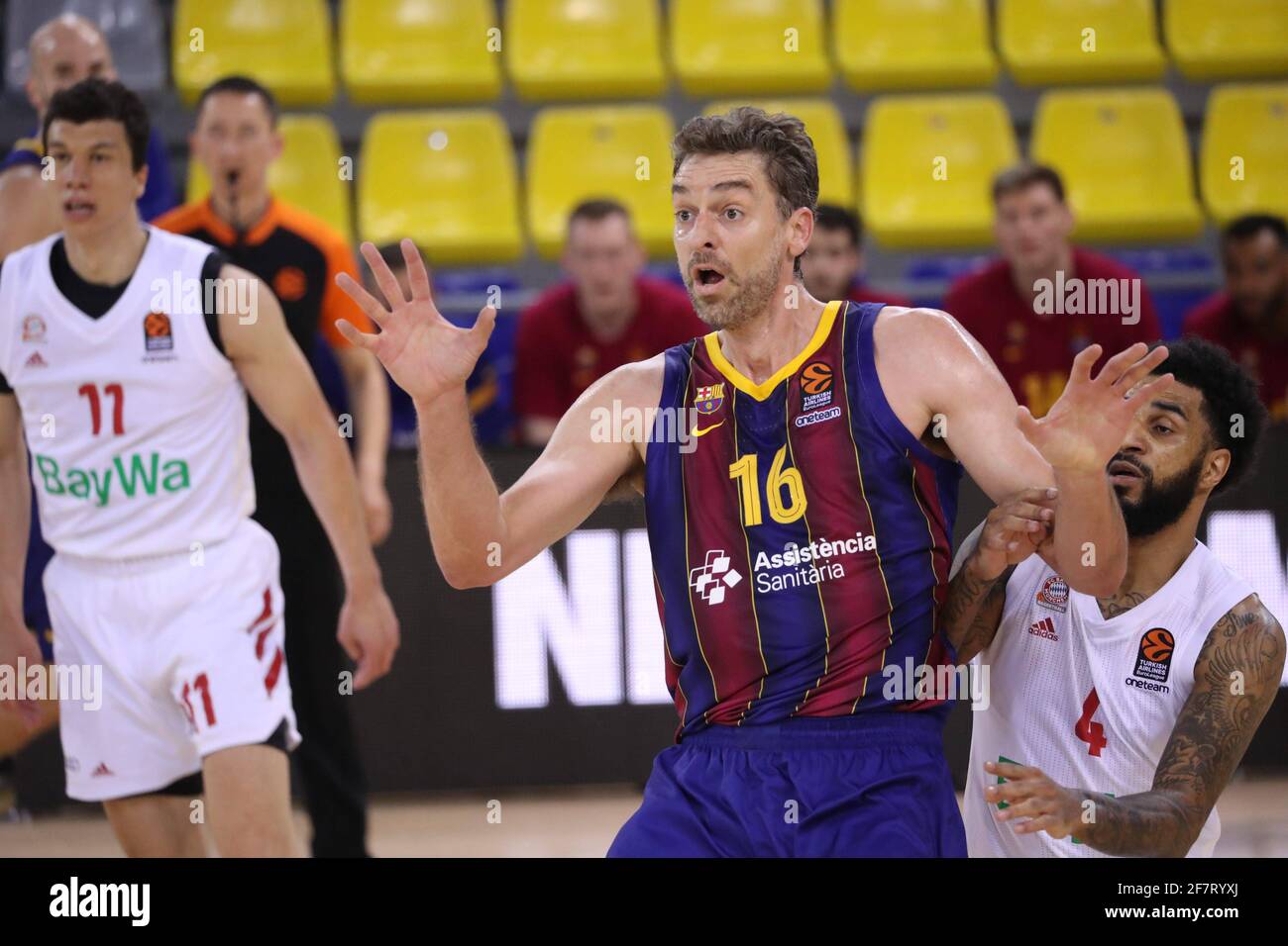 Barcelona, Spain. 09th Apr, 2021. Euroleague Basketball match: FC Barcelona  vs Bayern at the Palau Blaugrana