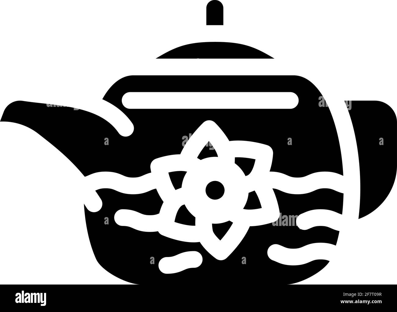 flower tea glyph icon vector illustration black Stock Vector Image ...