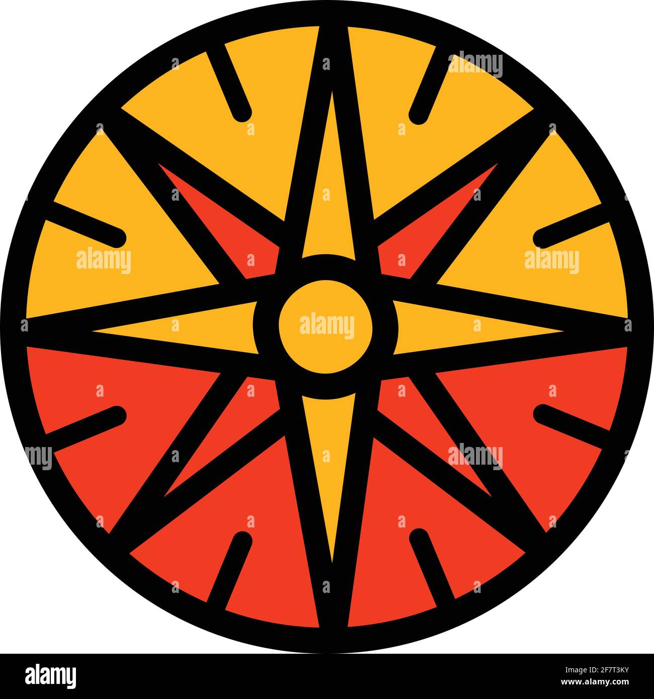 sundial color simple style vector time icon Stock Vector