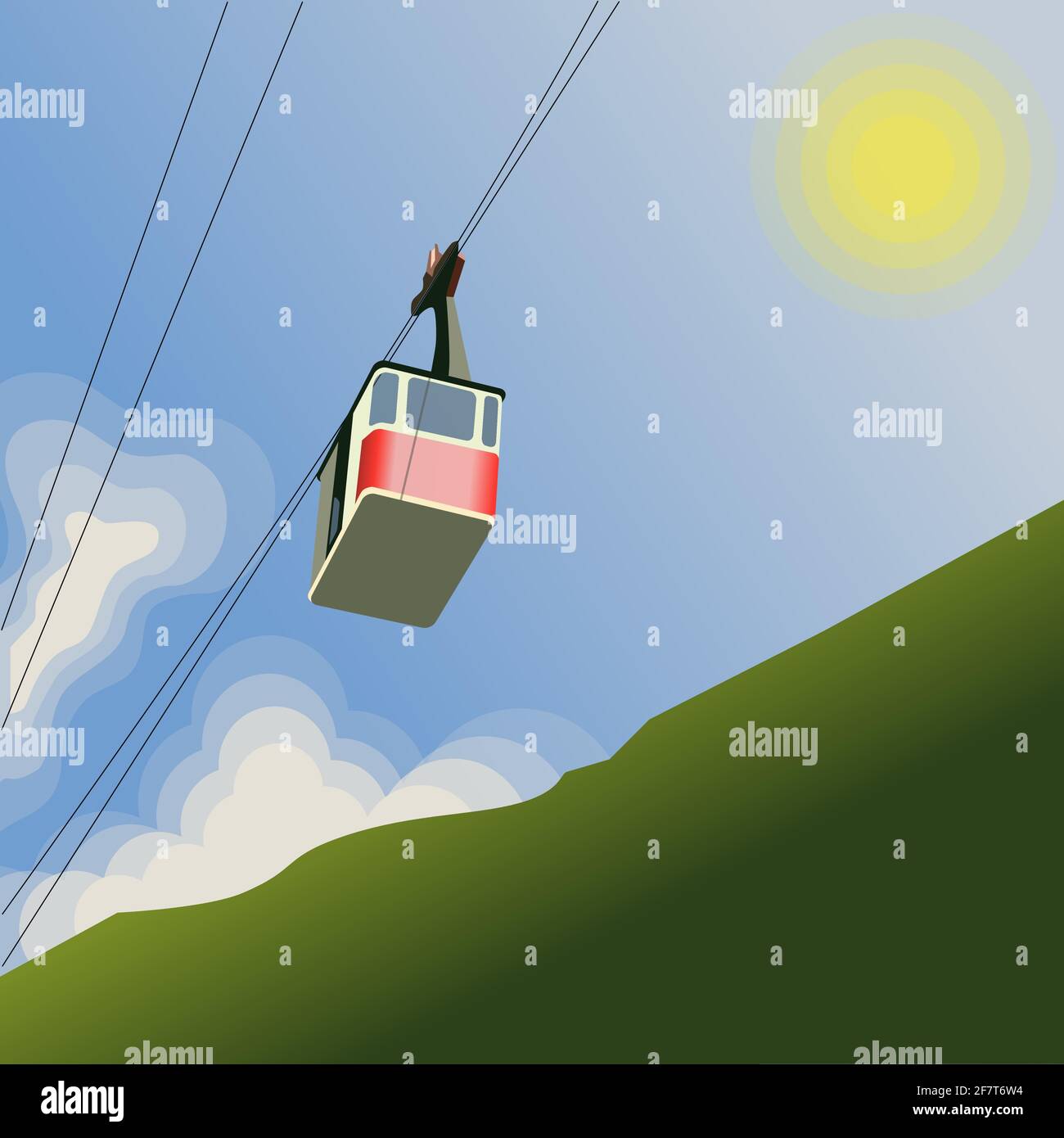 Cable car ride view Stock Vector Images - Alamy