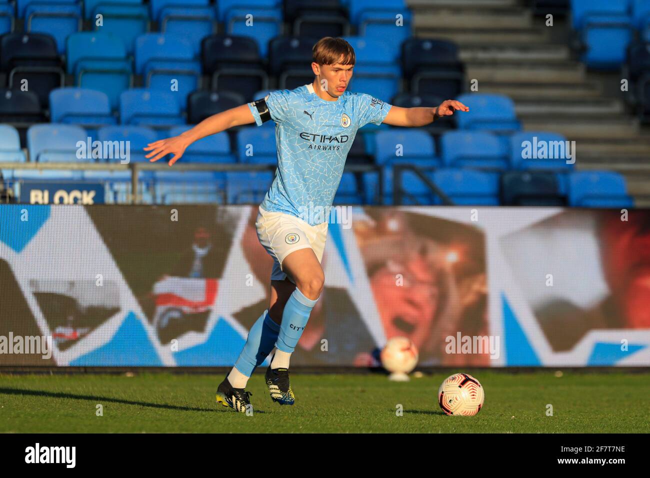 Manchester, UK. 09th Apr, 2021. Callum Doyle of Manchester City in Manchester, UK on 4/9/2021. (Photo by Conor Molloy/News Images/Sipa USA) Credit: Sipa USA/Alamy Live News Stock Photo
