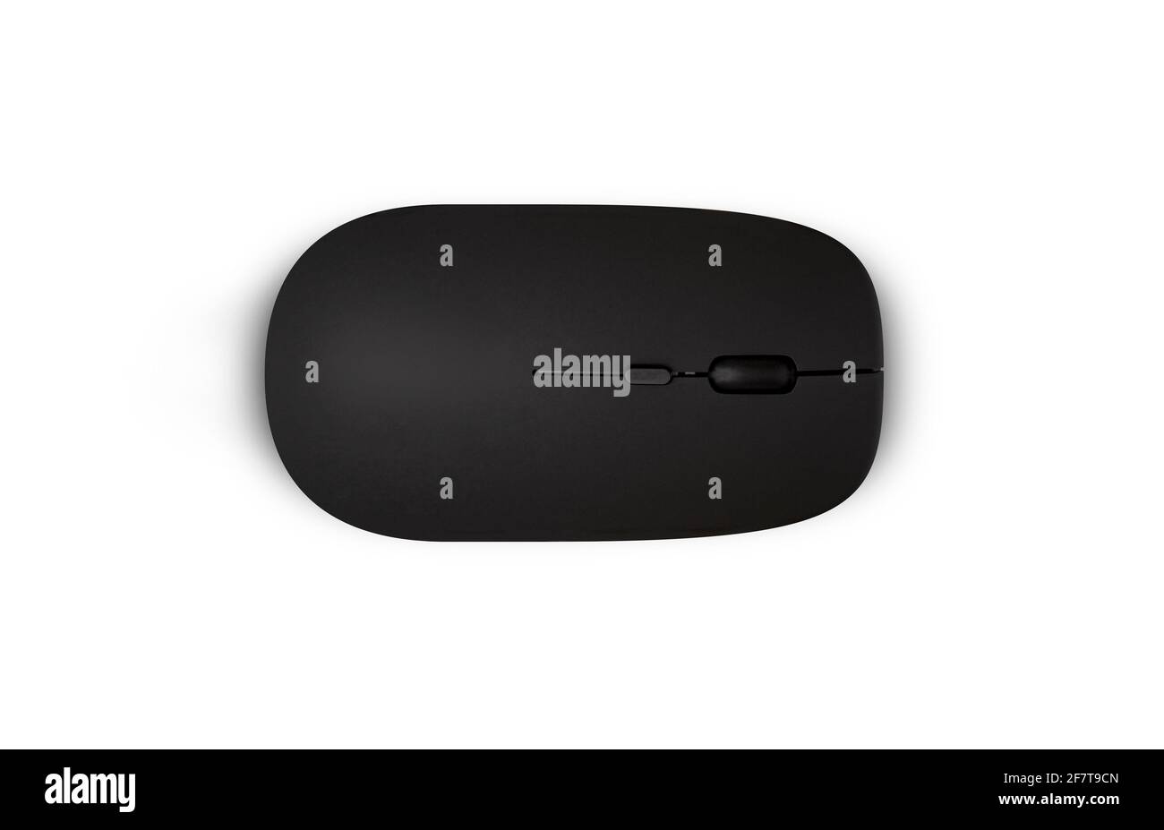 Wireless black mouse. Isolated on white background with clipping path. Top  view Stock Photo - Alamy