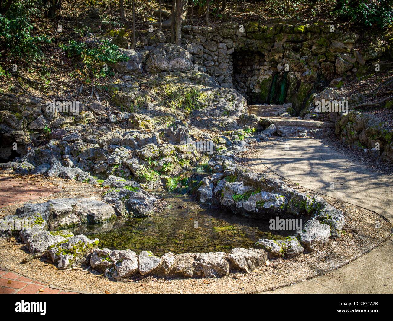 Natual hot spring spot in Hot Springs, Arkansas Stock Photo