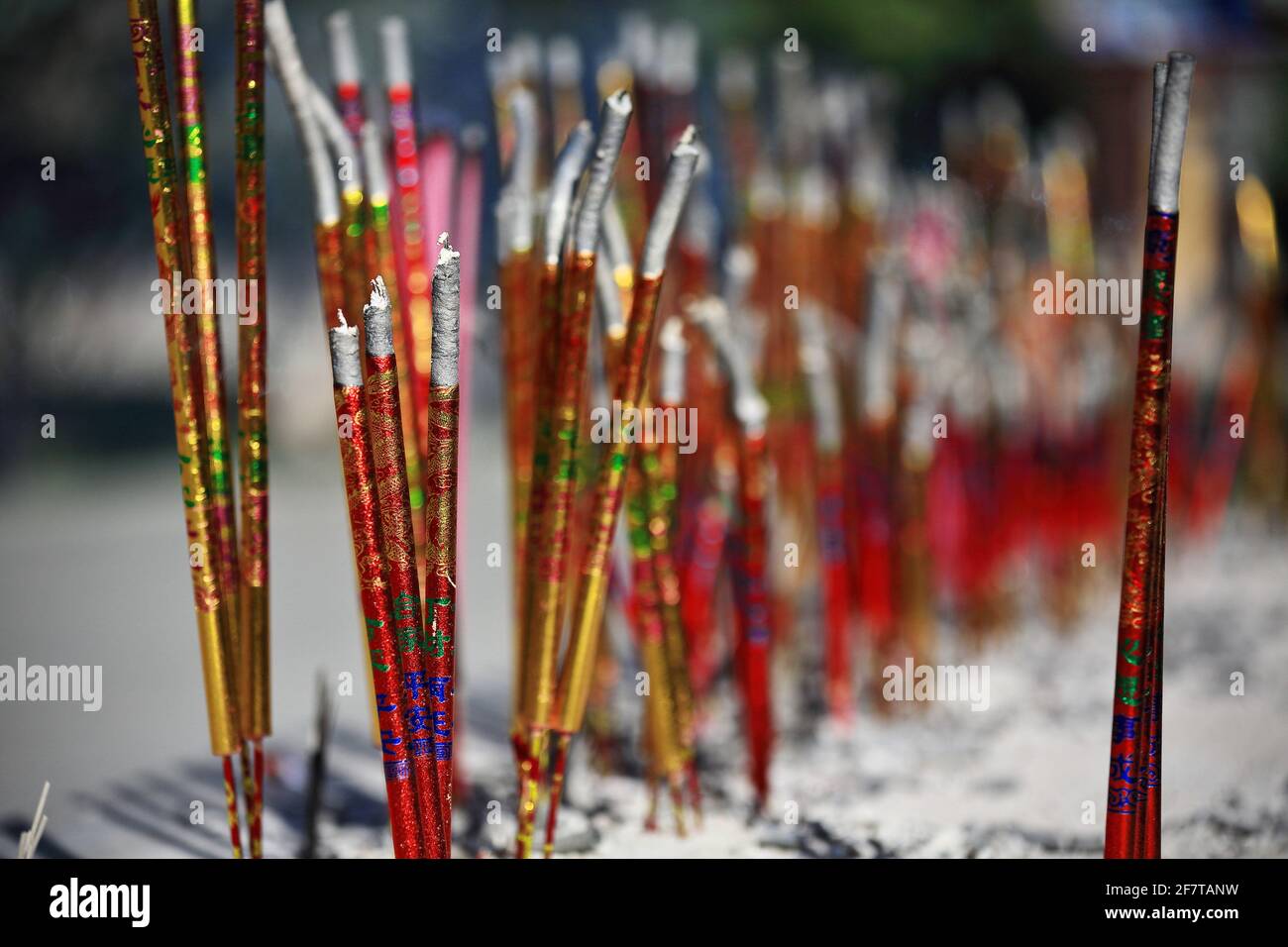 Incense sticks in a big censer-Dafo Si-Great Buddha Temple. Zhangye-Gansu-China-1282 Stock Photo