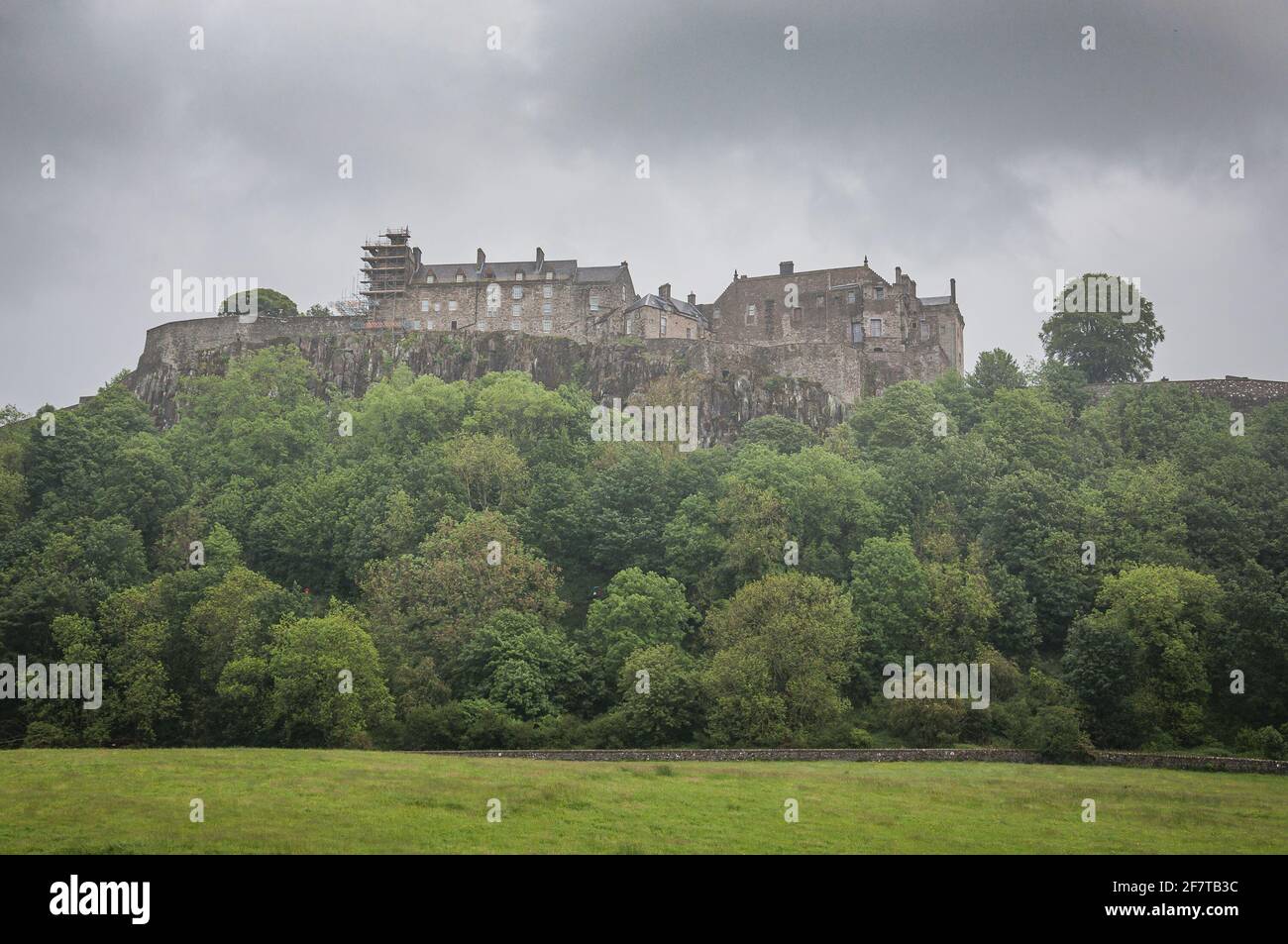 Imposing Stirling Castle on a cloudy day. Concept: typical Scottish landscapes Stock Photo
