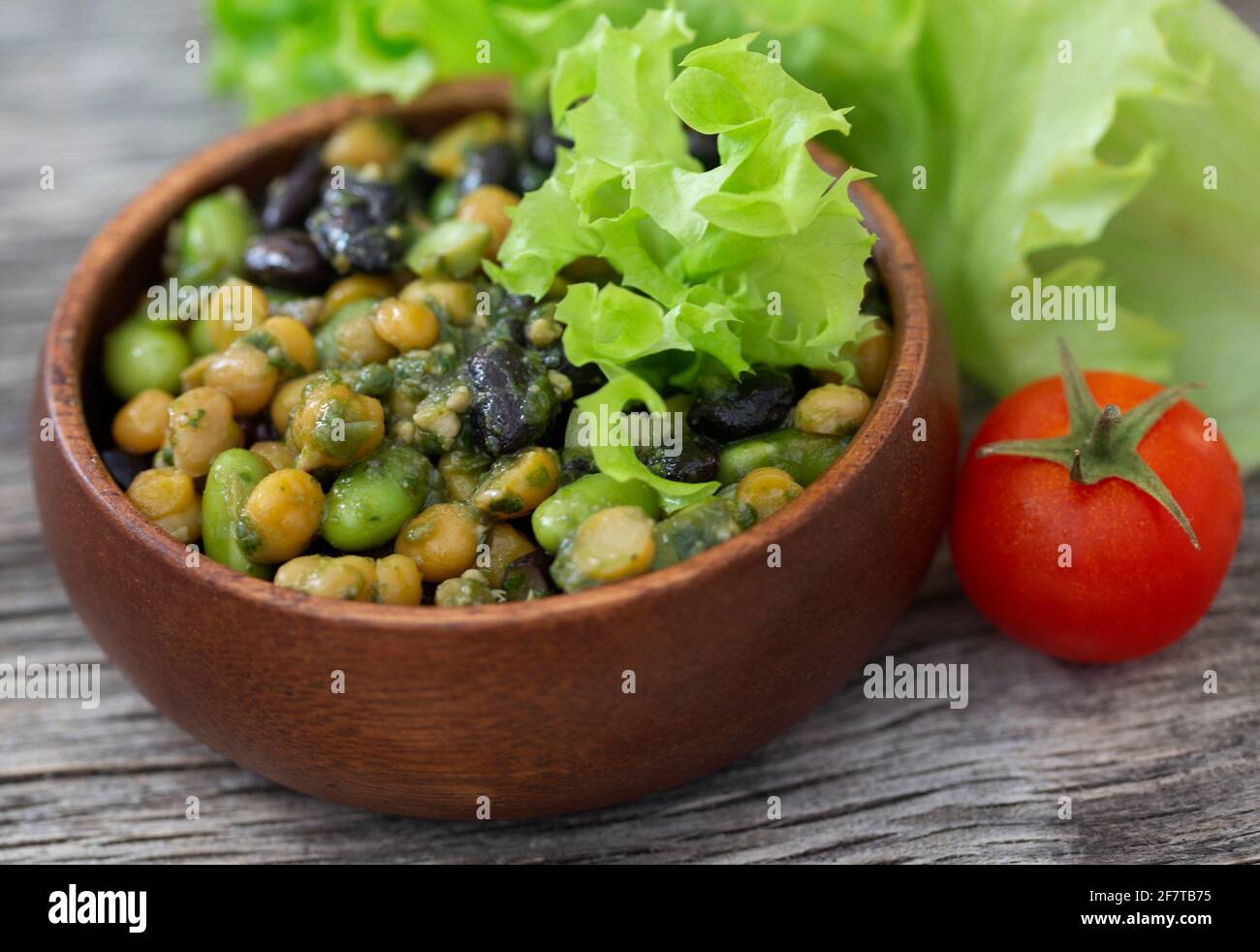 Cooked bean mix as vegetarian food Stock Photo