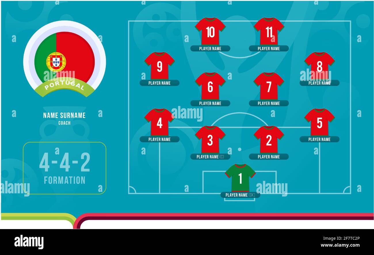 France lineup Football 2020 tournament final stage vector illustration
