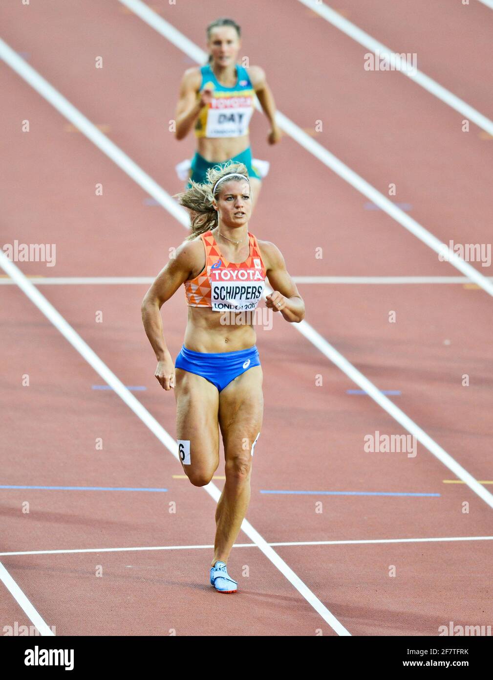Dafne Schippers (Netherlands) 200 metres heats - IAAF Athletics World Championships. London 2017 Stock Photo