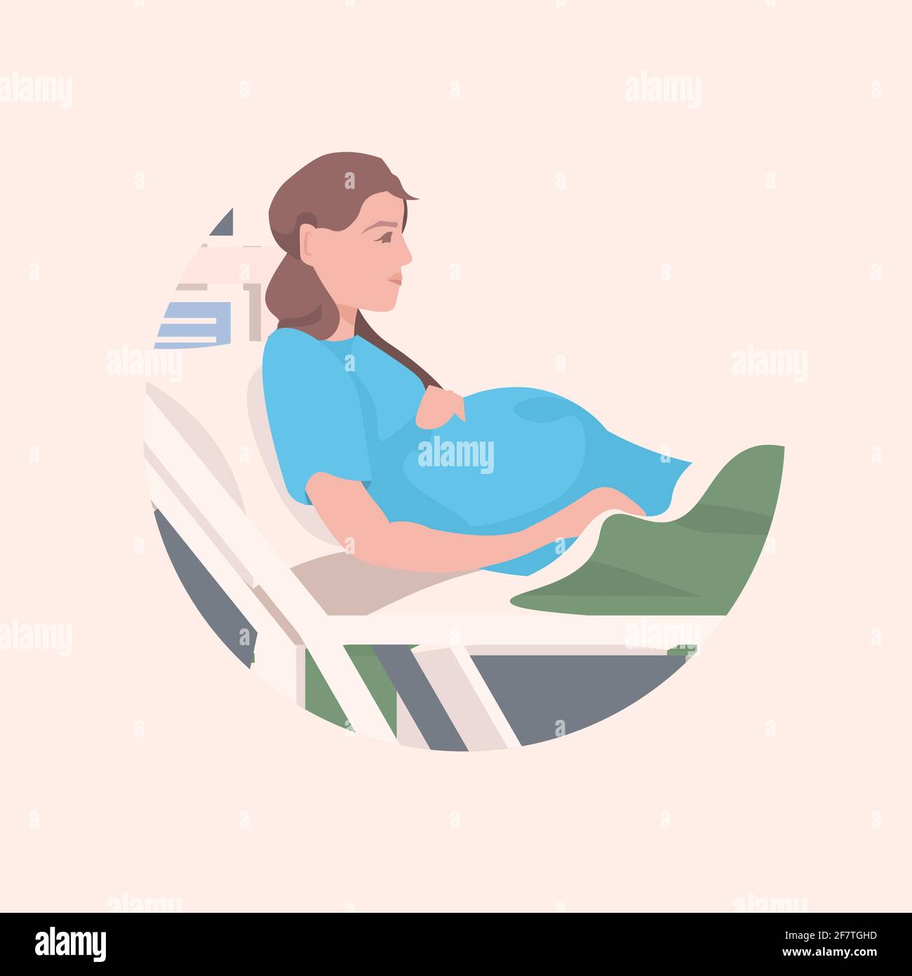 pregnant woman lying in hospital bed before childbirth maternity