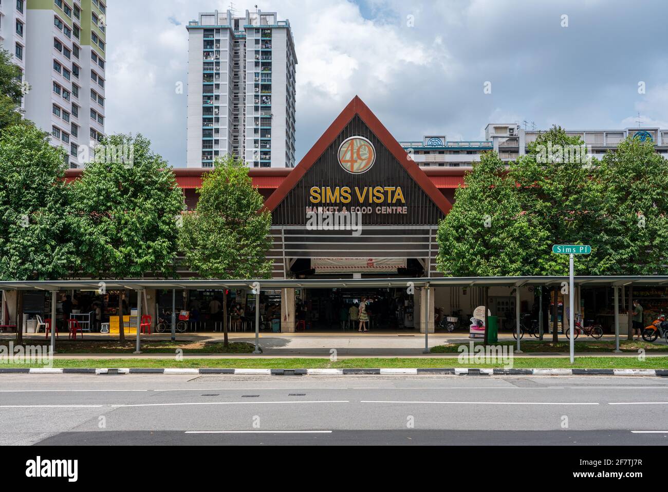 SINGAPORE, SINGAPORE - Mar 21, 2021: Sims Vista Market and Food Centre, Geylang, Singapore Stock Photo