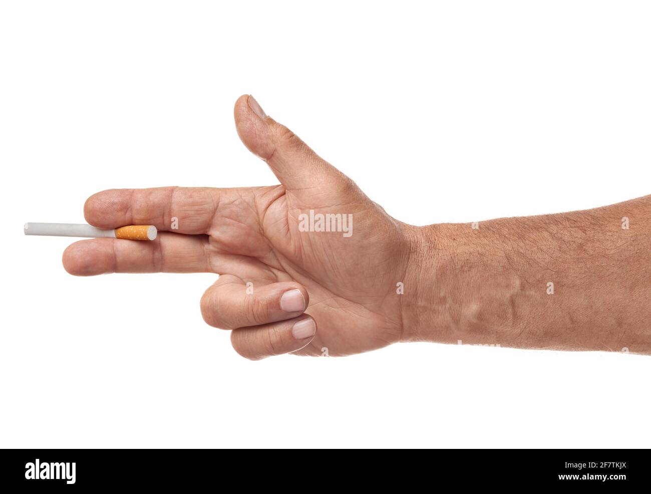 Side profile man holding gun hires stock photography and images Alamy