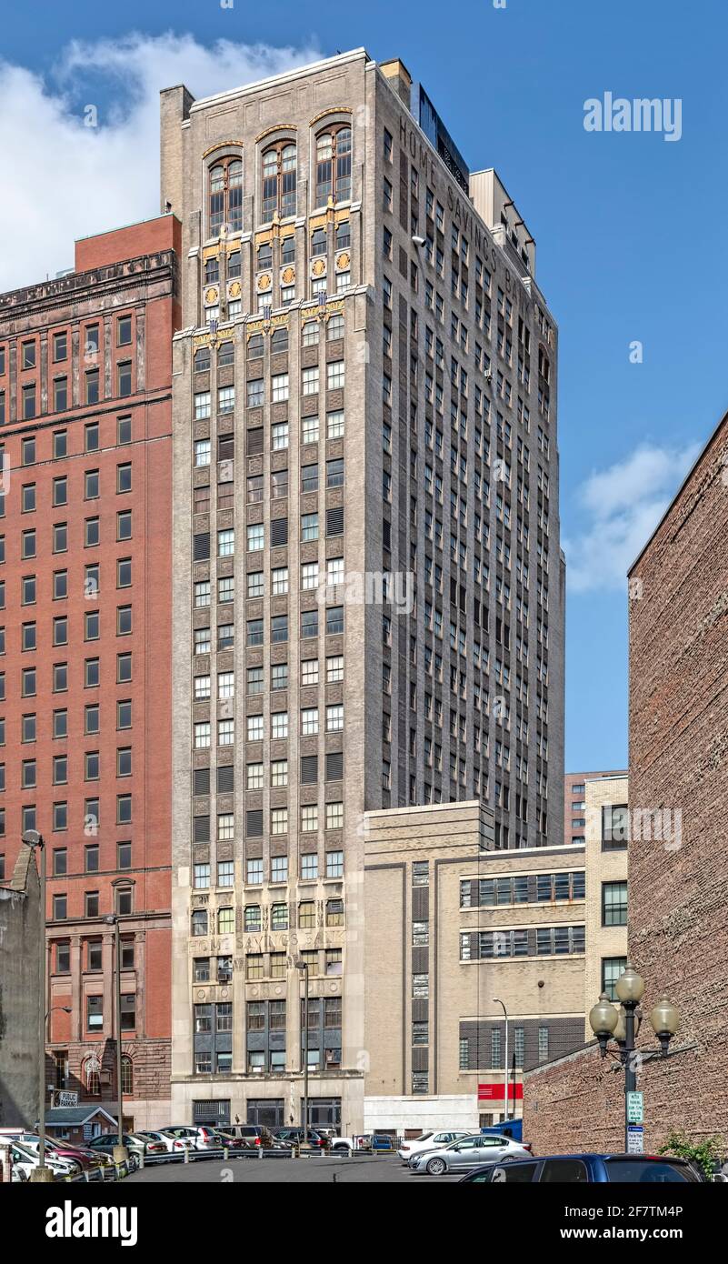 Home Savings Bank Building, art deco landmark at 11 North Pearl Street