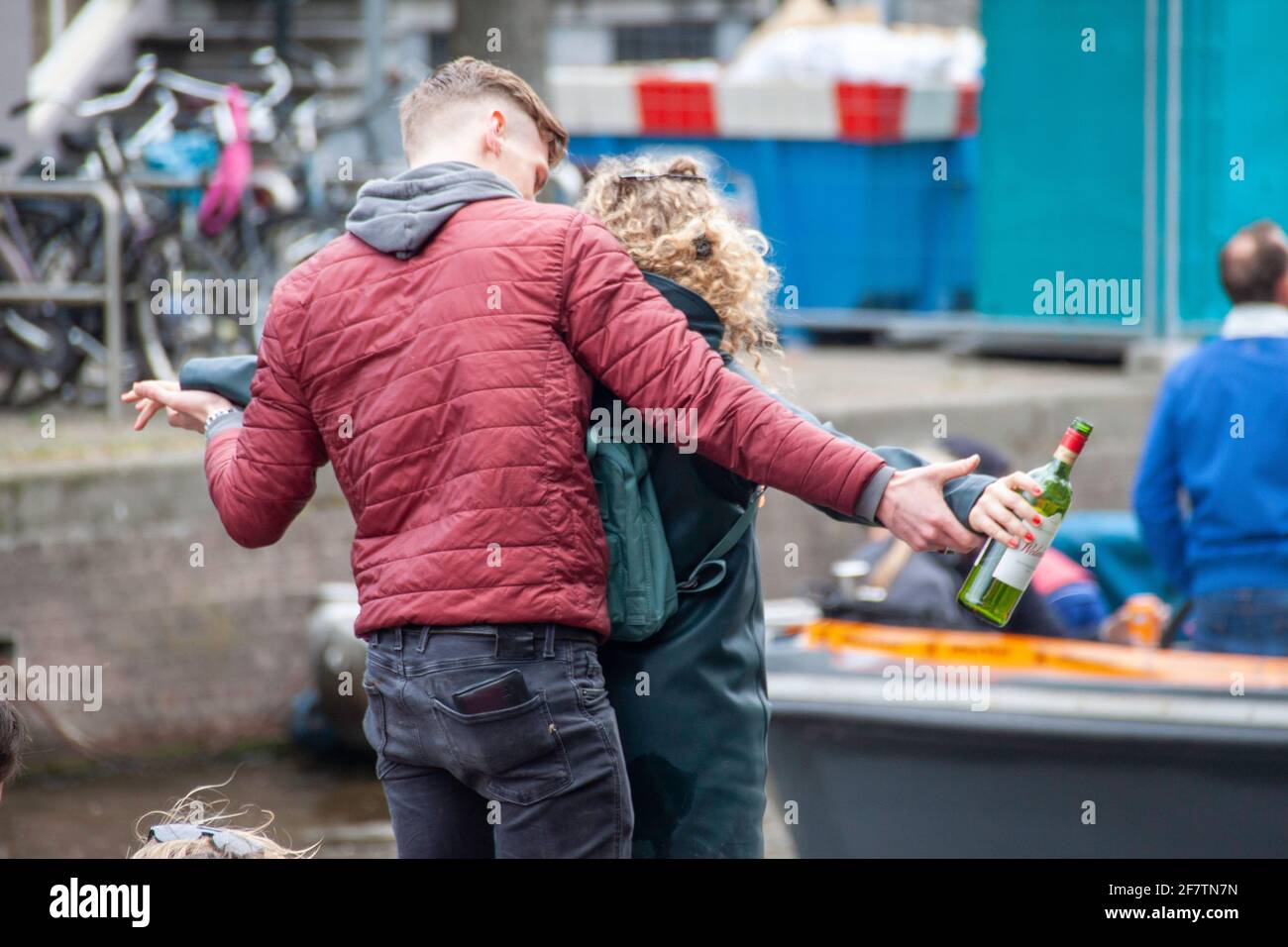 Amsterdam, The Netherlands - April 27, 2019: Traditional celebration of Kings Day pre corona. Stock Photo