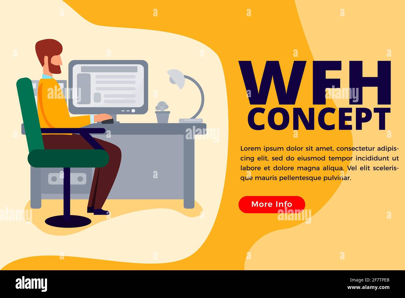people work from home concept vector illustration Stock Vector