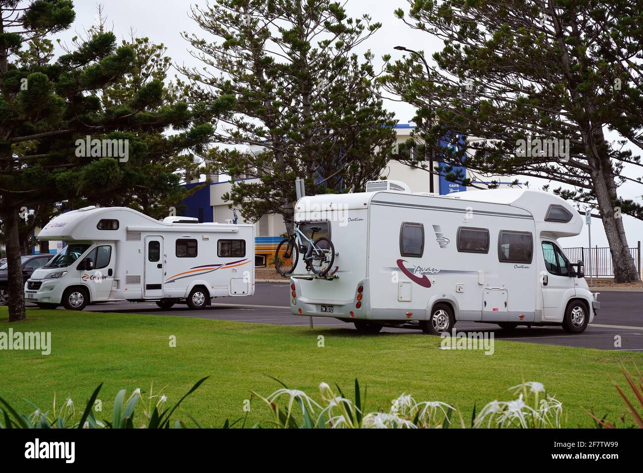 Yeppoon, Queensland, Australia April 2021 Two touring motor homes in