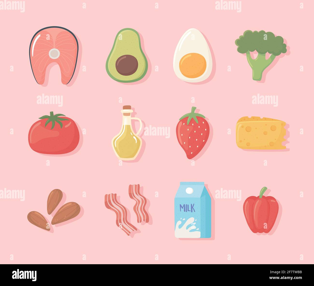 collection healthy food icons set Stock Vector Image & Art - Alamy