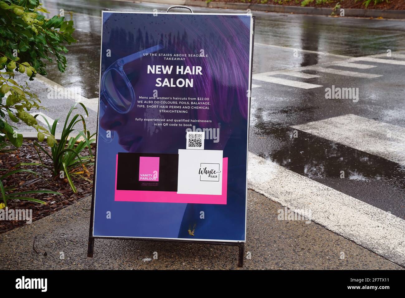 Yeppoon, Queensland, Australia April 2021 New advertisement hair