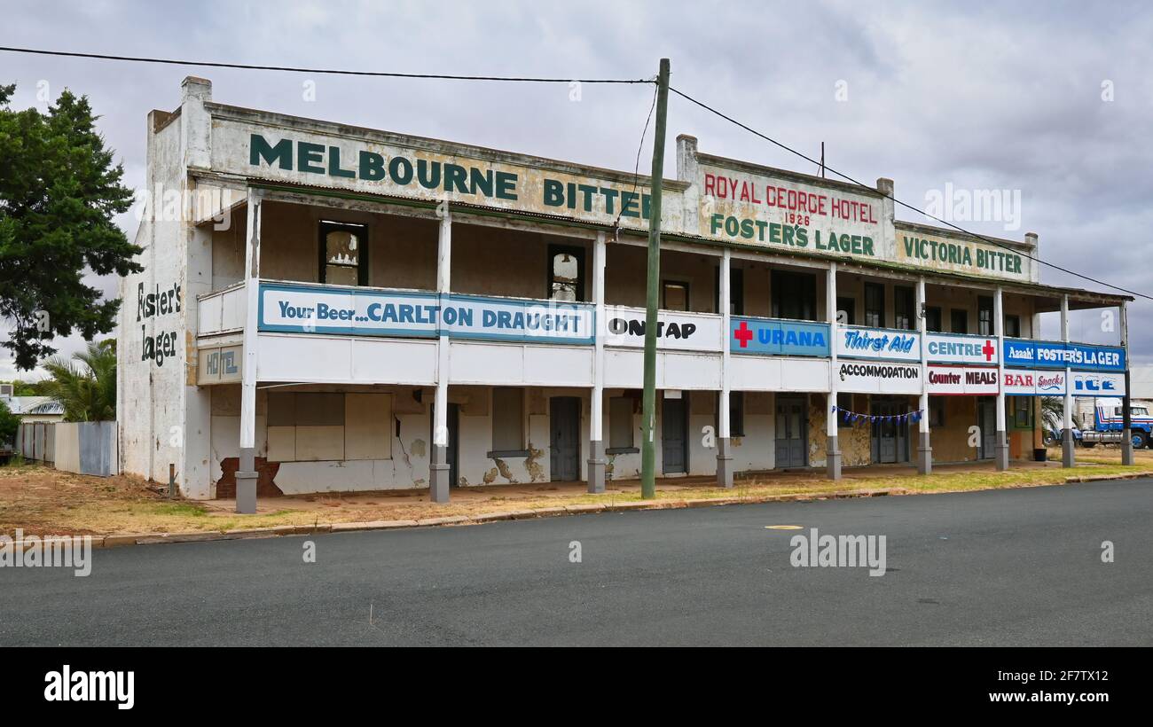 Urana, New South Wales Australia January 26, 2021 Ruins of the Royal