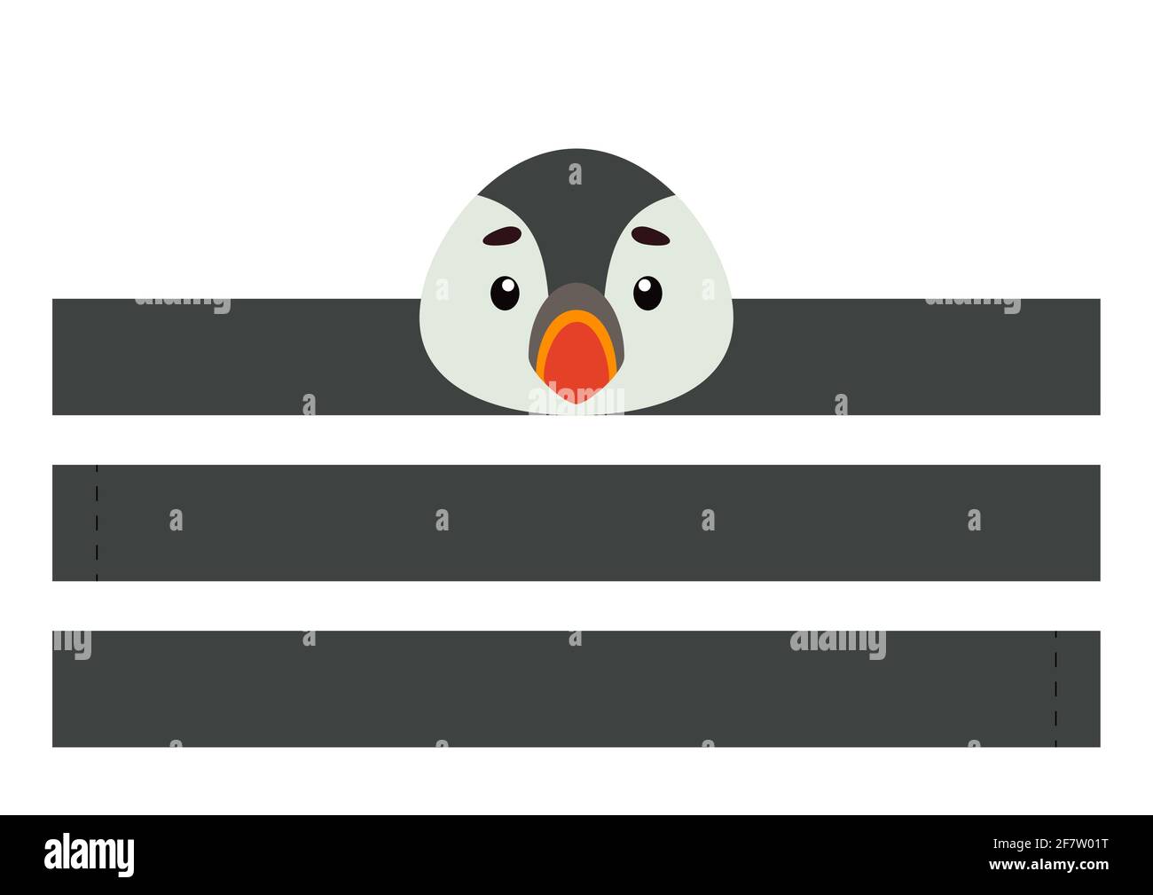 Printable puffin paper crown. Party headband die cut template for ...