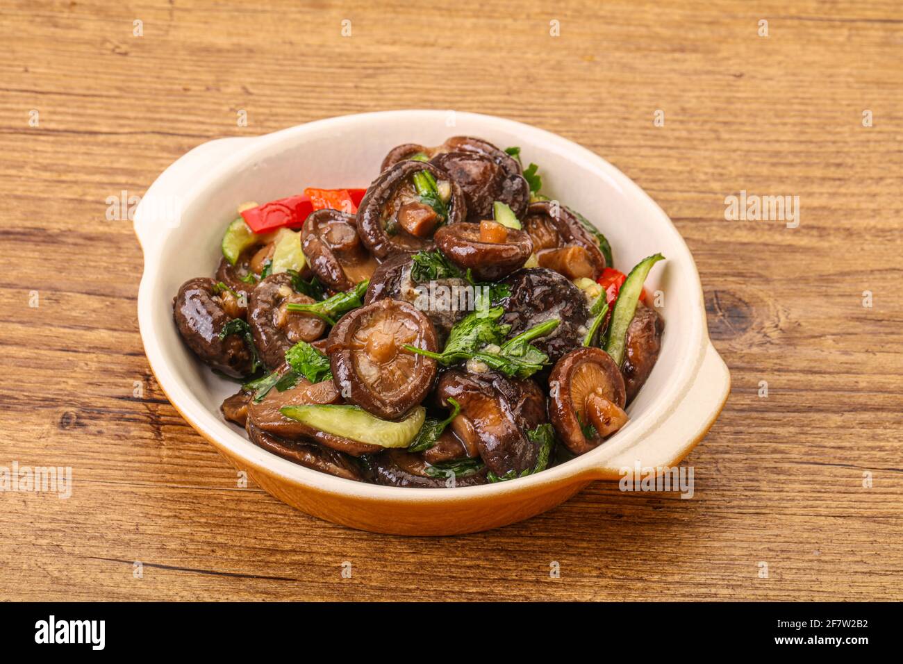 Marinated shiitake mushrooms with herbs and spices Stock Photo Alamy