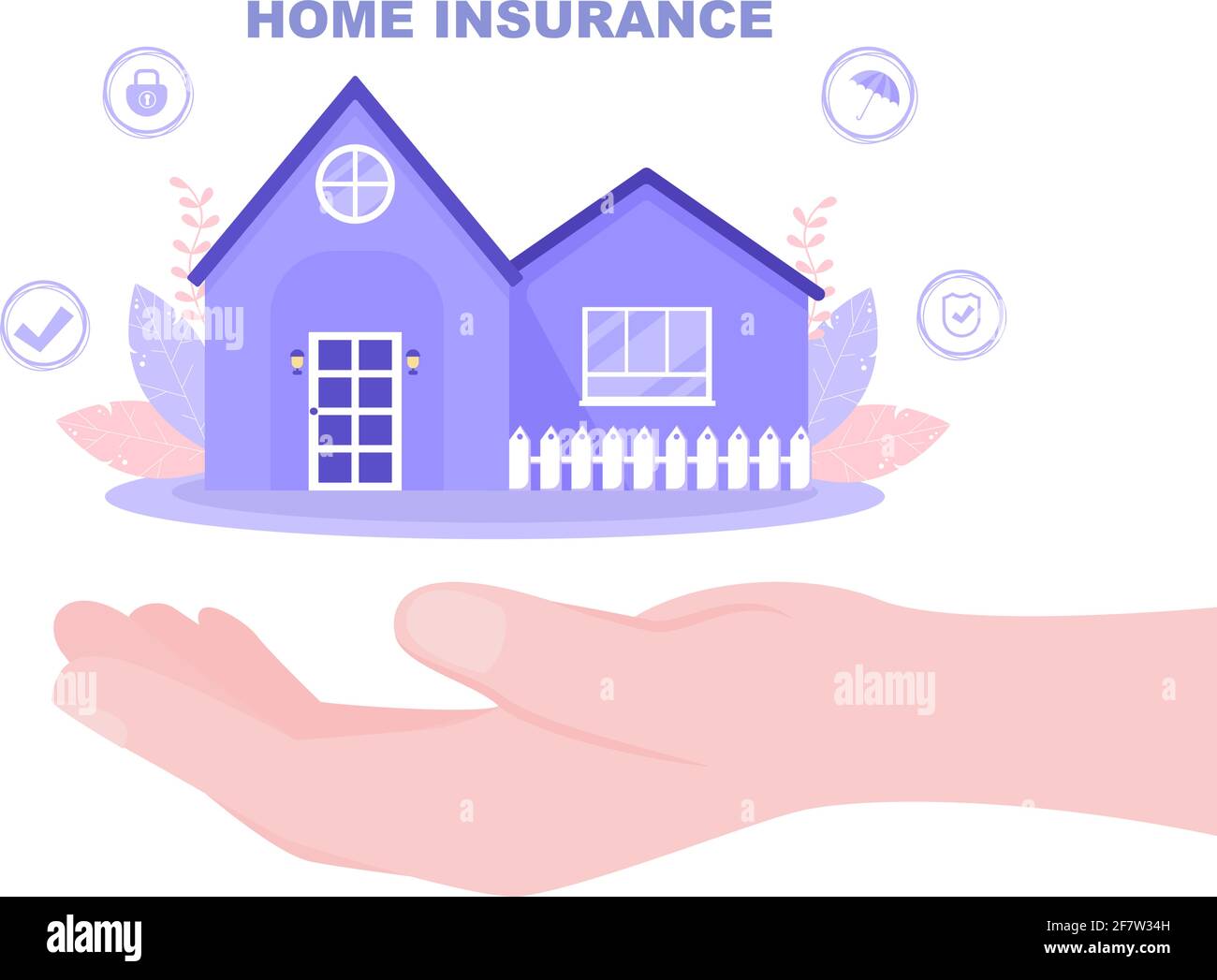 Building Insurance Drawing Property Insurance Concept For Real Estate, Home From Various ...
