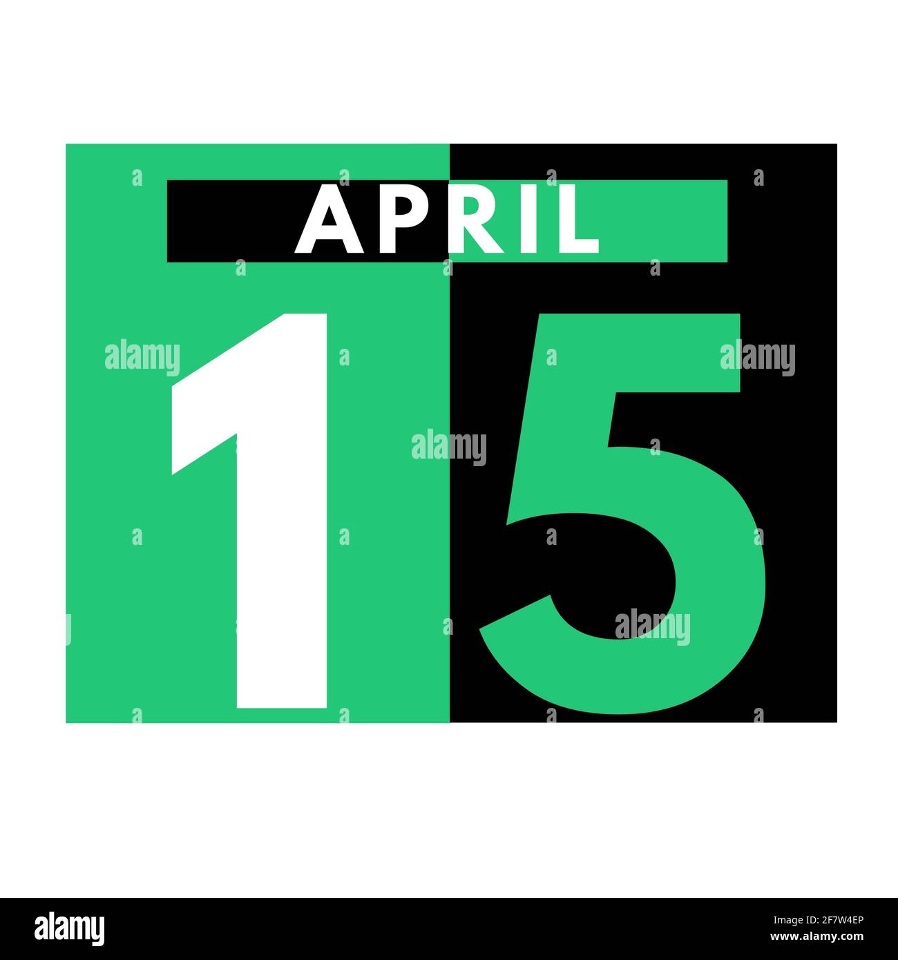 April 15 Flat Daily Calendar Icon Date Day Month Calendar For The