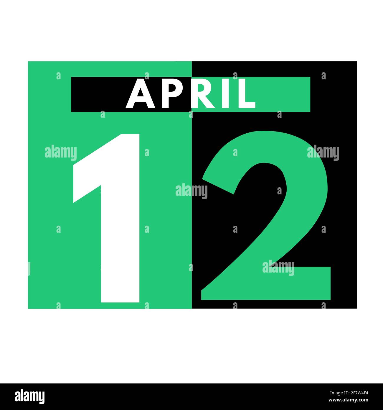 April 12 . Flat daily calendar icon .date ,day, month .calendar for the ...