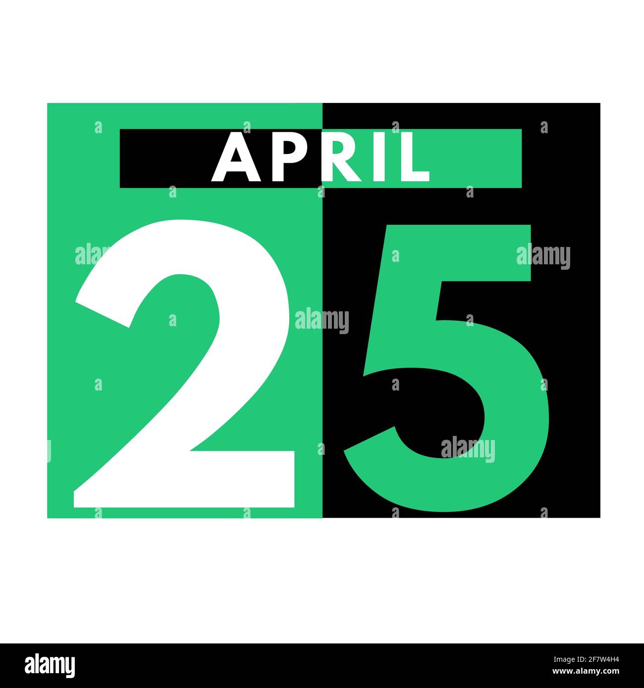 April 25 . Flat daily calendar icon .date ,day, month .calendar for the ...