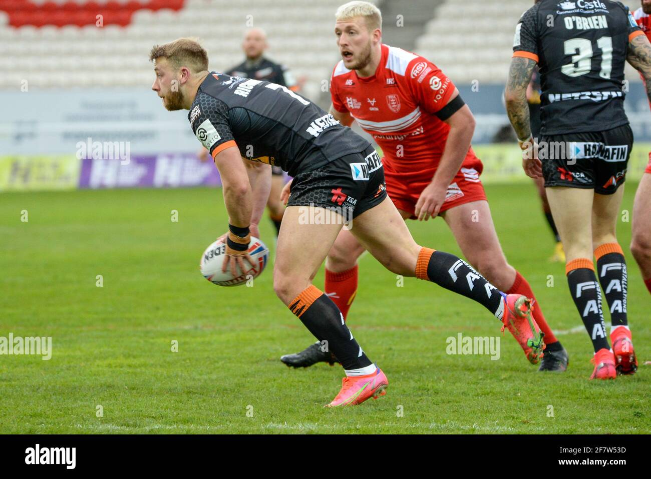 Danny Richardson of Castleford Tigers during the Challenge Cup Round 3 match Hull KR V Castleford Tigers at Craven Park, Hull on 9th April 2021 Stock Photo