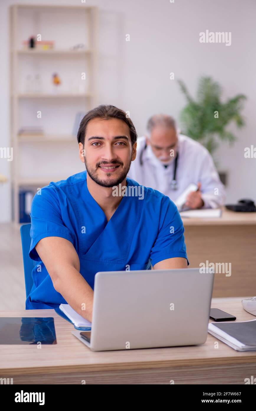 Two doctors working in the hospital Stock Photo Alamy