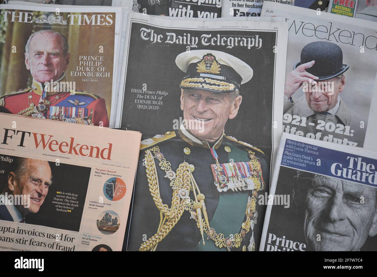A display of newspaper front pages following the announcement on Friday
