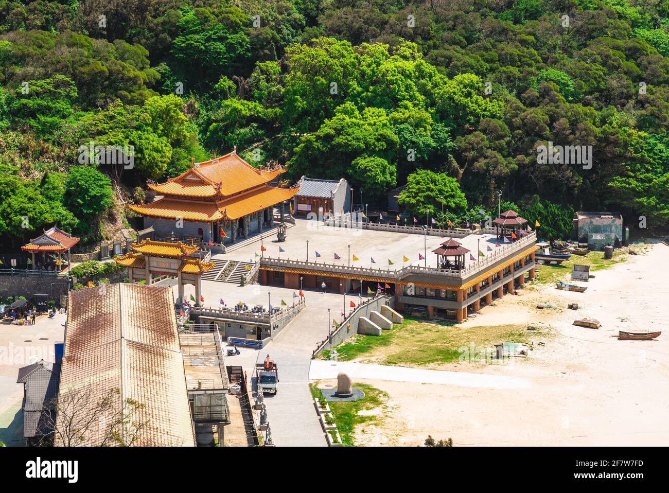 mazu tianhou temple in nangan island, matsu, taiwan. Translation: Queen of heaven temple Stock Photo