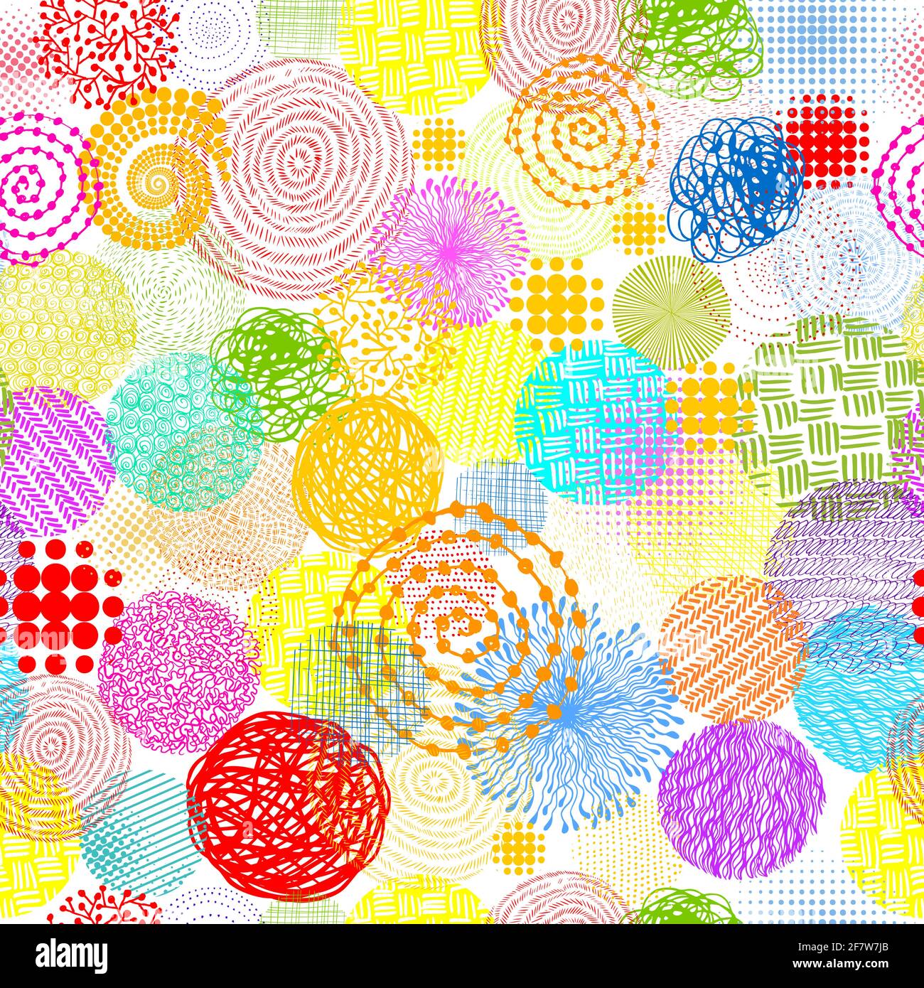 Seamless background from circles with hatching. Vector illustration ...