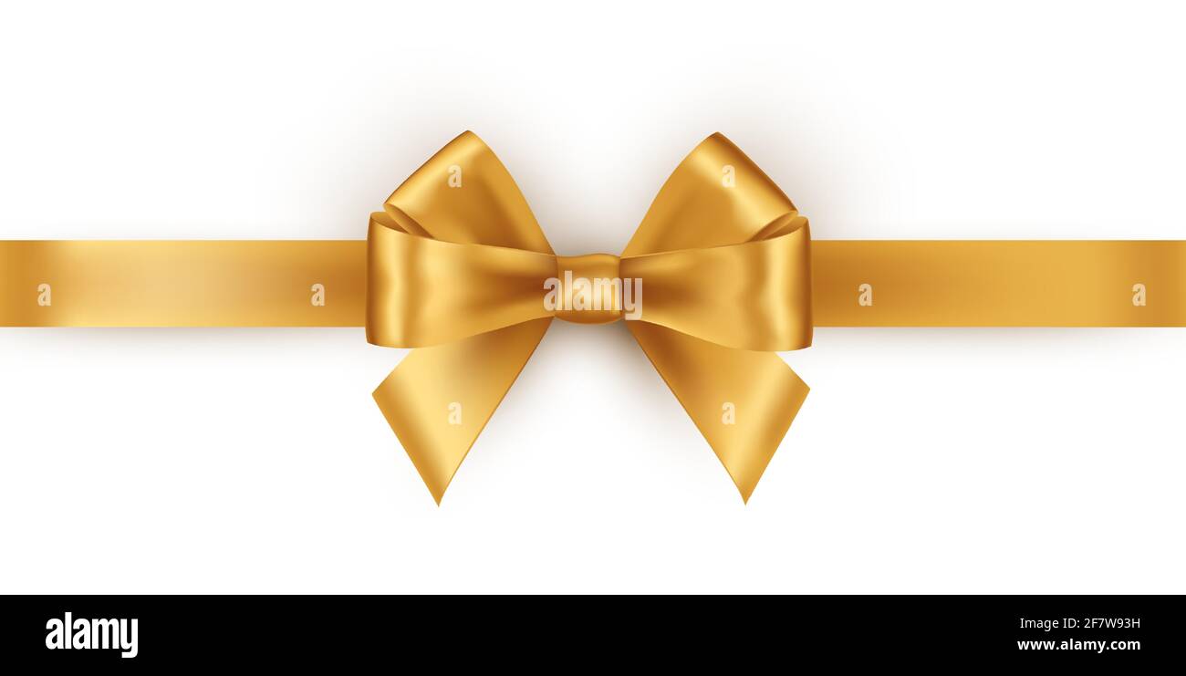 Shiny gold satin ribbon on white background Stock Vector Image & Art ...
