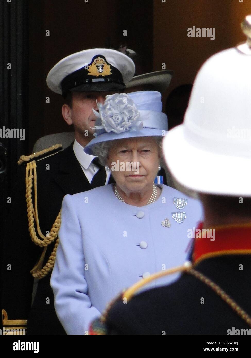 The Queen formally presenting the Duke of Edinburgh with the title and office of Lord High Admiral of the Navy in Whitehall, to mark his 90th anniversary. London, UK Stock Photo
